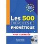 Підручник Les 500 Exercices de phonétique B1/B2 Livre + corrigés intégrés + CD audio MP3
